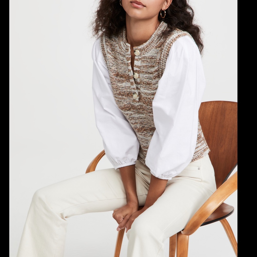 VERONICA BEARD Tahlea Mixed Media Sweater Small